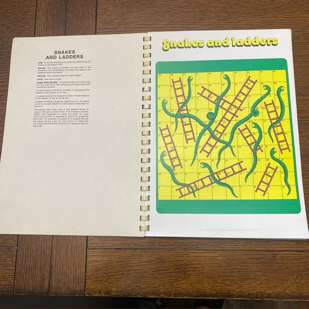 Vintage 1980 AMAV Game Book 17 game boards 30 different games Book Only